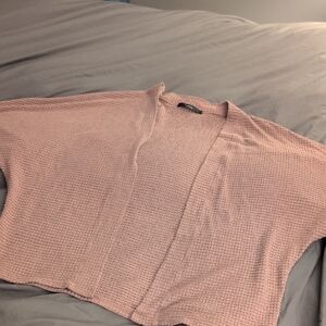 Pink Textured Open Cardigan Yibock Size Large